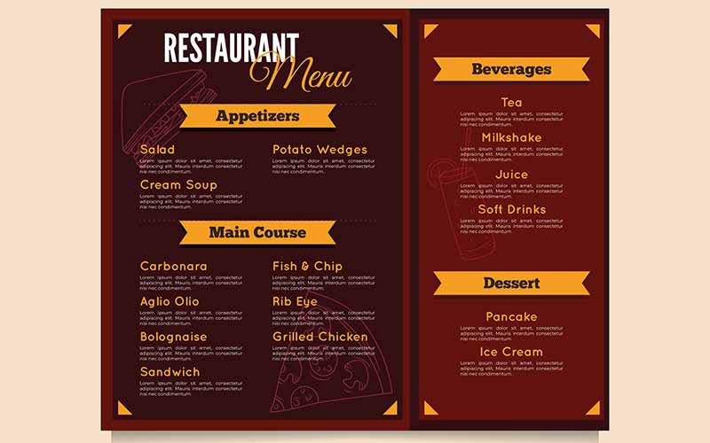 Menu Card Printing in Gurugram